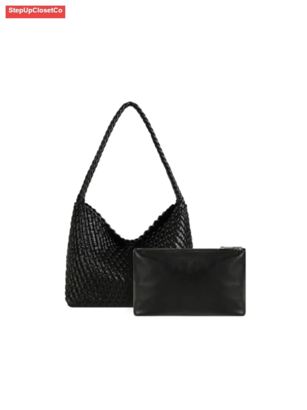 Vegan Leather Woven Tote Bag Braided Shoulder Hobo Purse